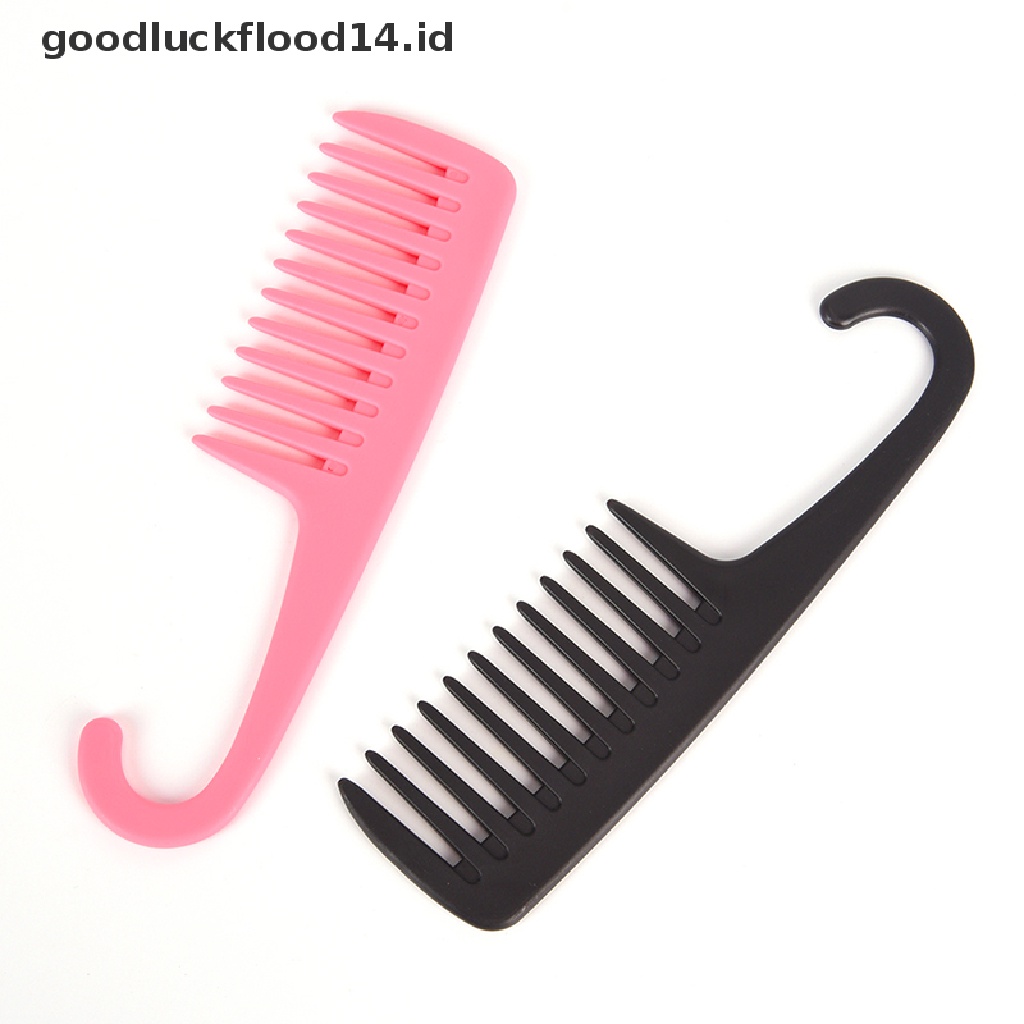 [OOID] Large Wide Tooth Combs Hook Handle Reduce Hair Loss Comb Styling Brush Tools ID