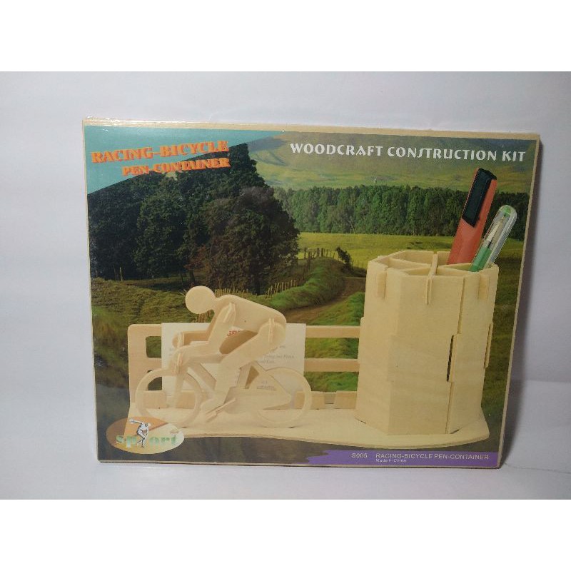 

Racing Bike 3D Wooden Puzzle Sepeda Bicycle Pencil Box Kayu WFH Game Kotak Tempat Pensil Bolpen Rare