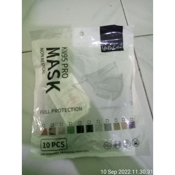 Masker KN95 HITAM PRO MASK Y & B CARE isi 10 pcs