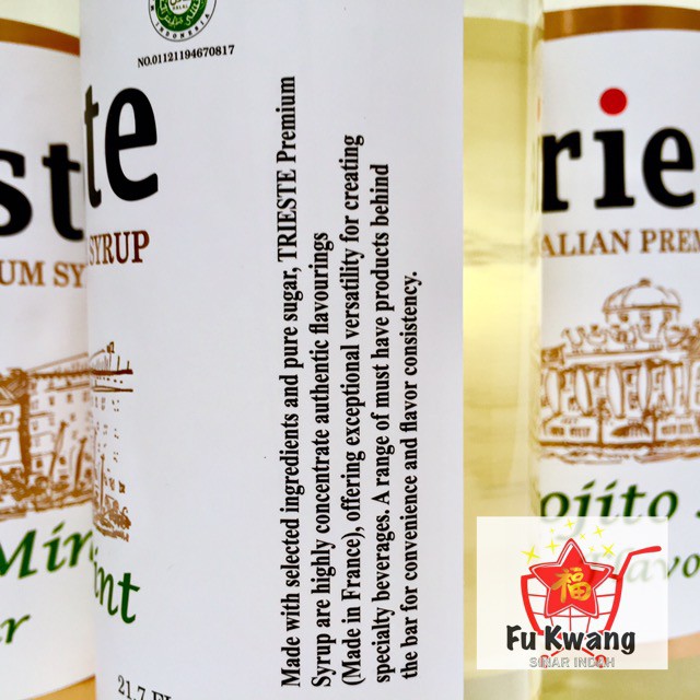 

RB22 Sirup Trieste Premium Syrup Rasa Mojito Mint Flavour 650 ml