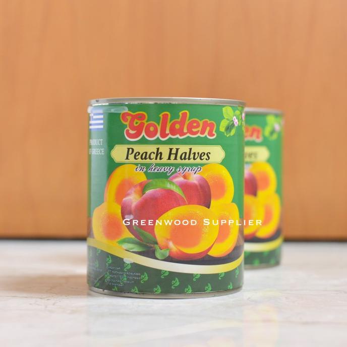 

Golden Peach Halves / Persik Kaleng - 820G (Product Of Greece)