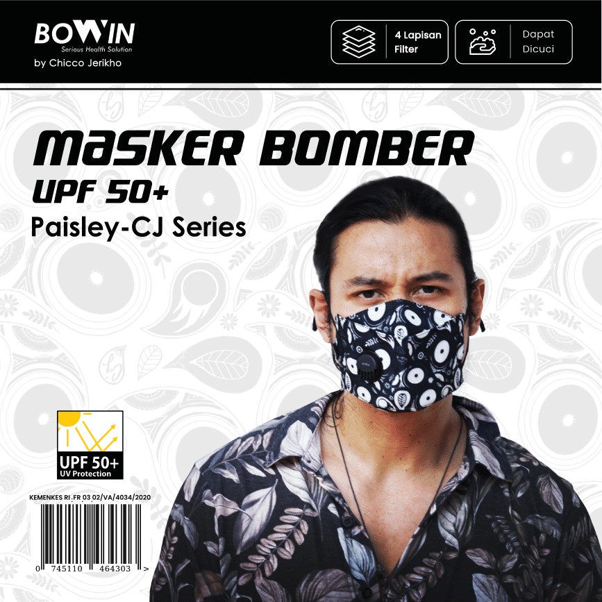 [Bowin - Chicco Jerikho Series] Masker UPF 50+ Anti UV Masker Motor / Masker Kain / Masker Bomber 4D