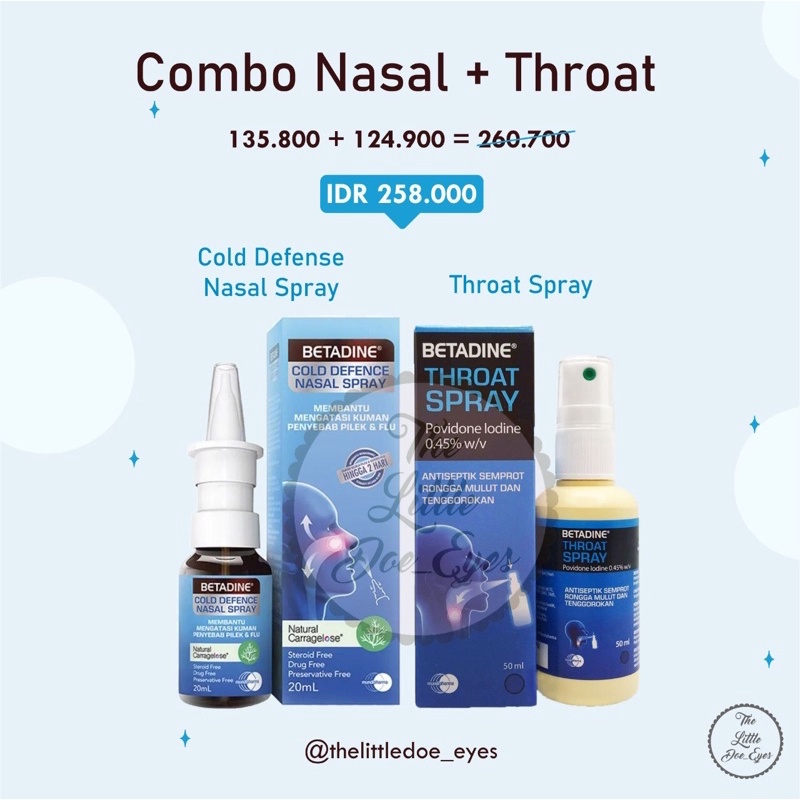 [READY] Betadine Cold Defence Nasal Spray Kids / Throat Spray