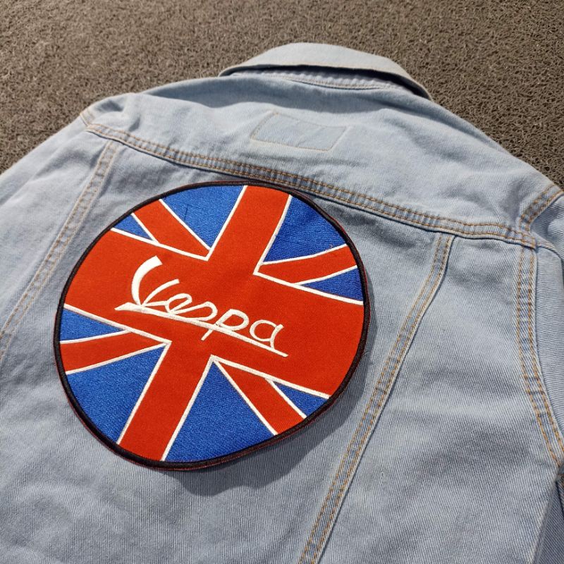 Backpatch bordir besar / Emblem bordir VESPA ENGLAND premium