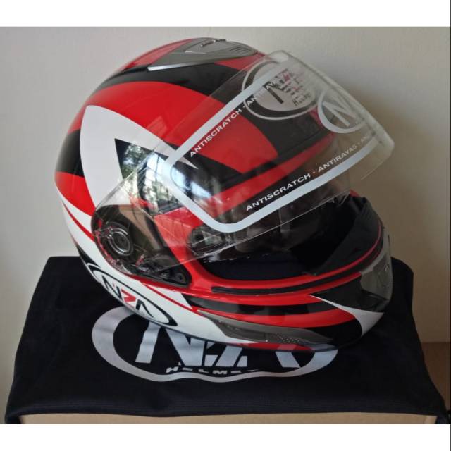 [READY] ON SALE BRAND NEW NZA FF RACING RED GLOSSY HELM MERAH HITAM
