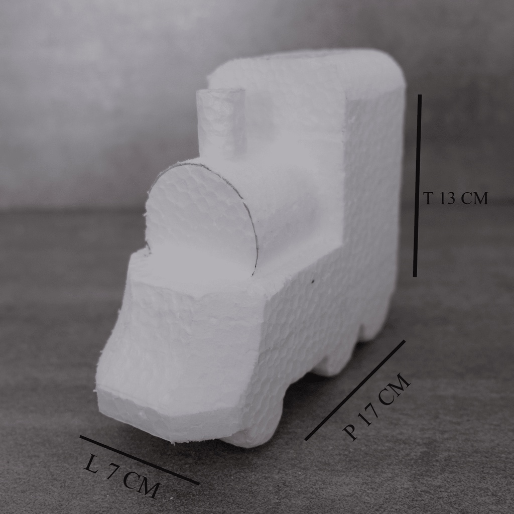 TRAIN DUMMY STEYROFOAM / GABUS REPLIKA KERETA API UNIK DEKORASI HIASAN KUE TART ULTAH