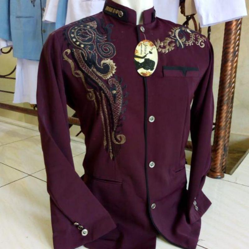 Baju Kemeja Jasko Bordir Jas Koko Muslim Pria Dewasa
