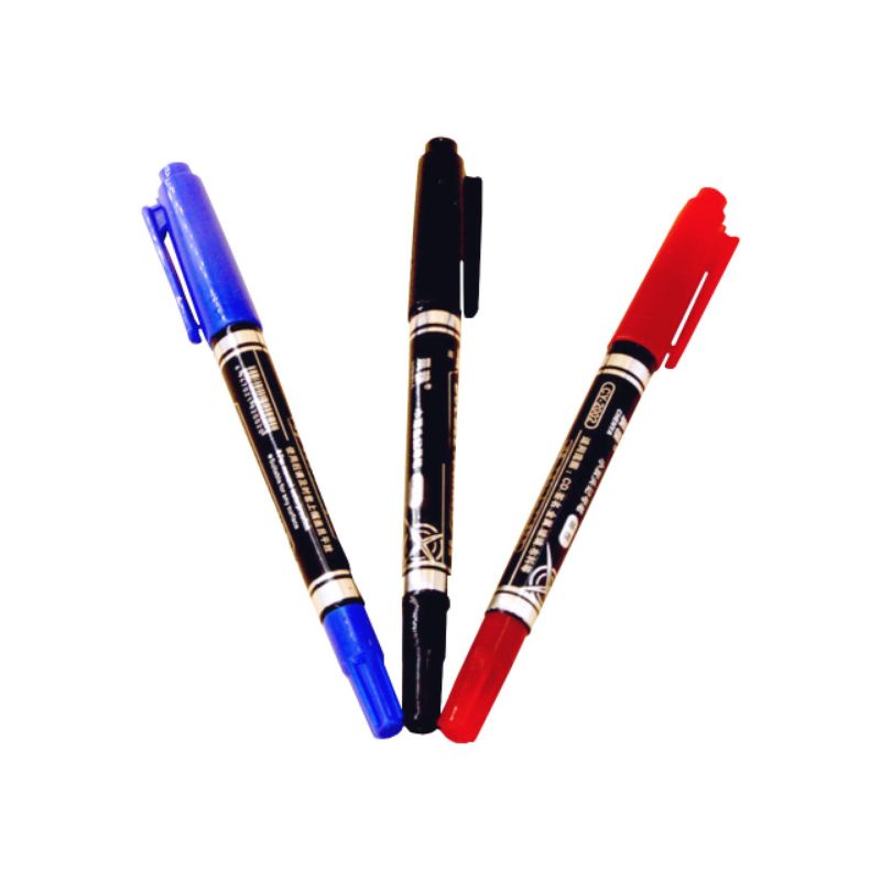 

(12pcs) Spidol Bolak Balik | Double Marker | Sepidol | Double Tip Marker Permanent | Double Side