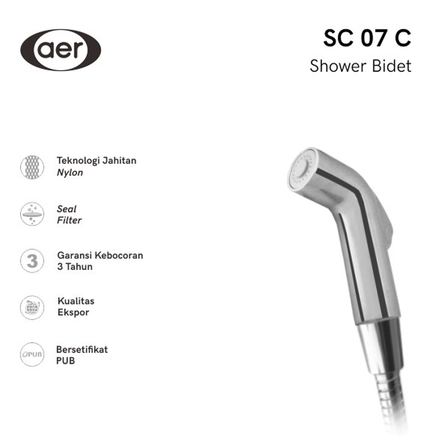 Jet Shower Toilet Closet Wc Kloset Sower Semprotan Cebok Aer SC07 Chrome