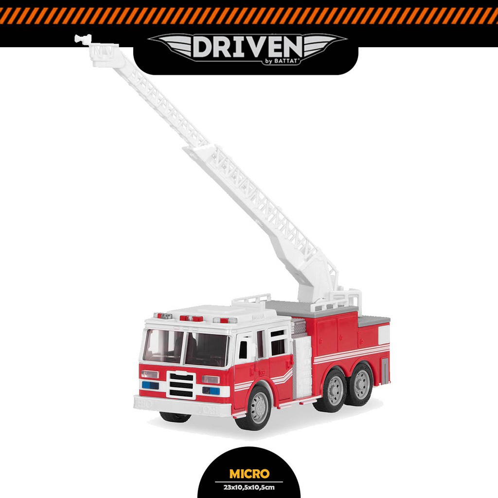 DRIVEN BY BATTAT Micro Series Micro Fire Truck Mainan