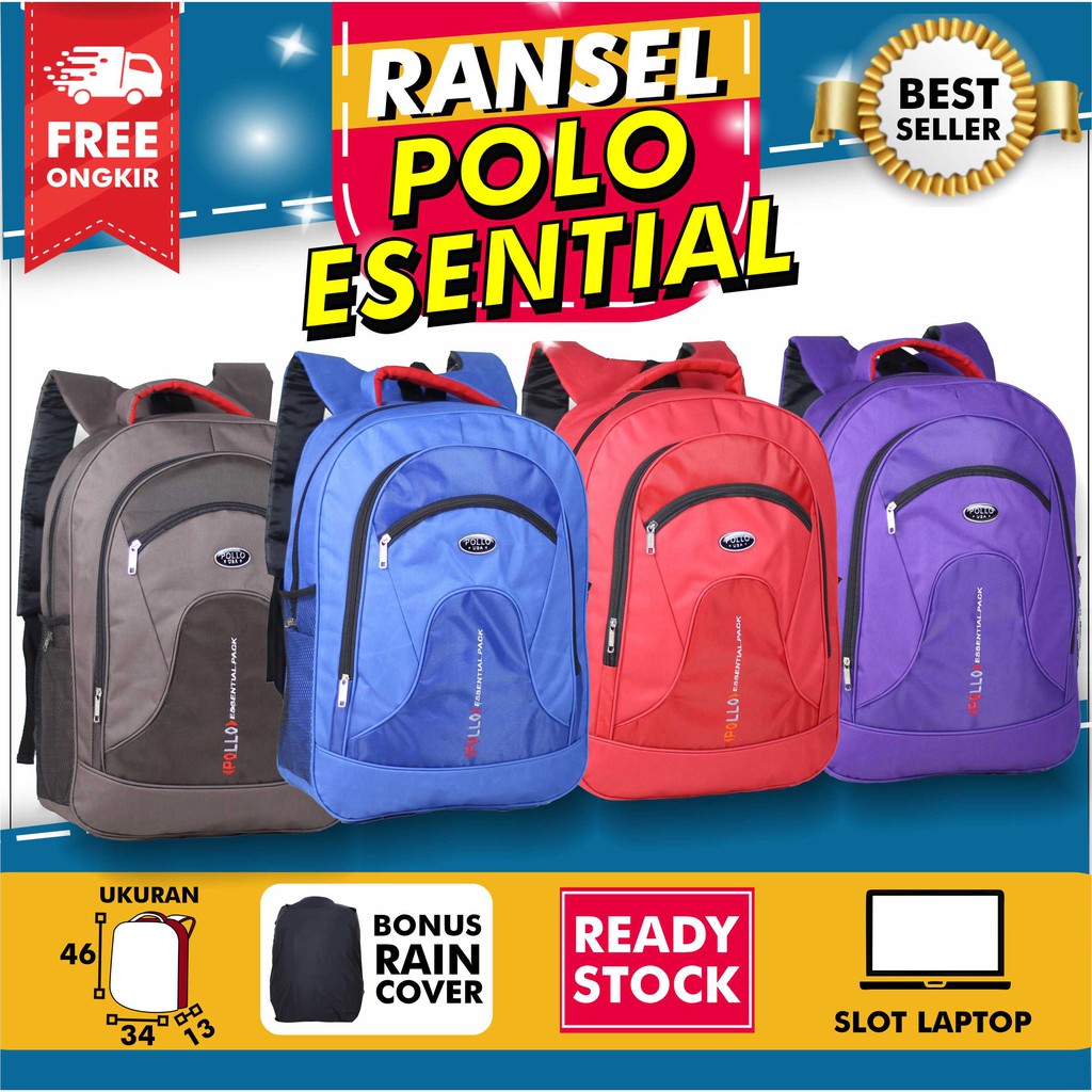 Tas Polo SMP SMA Cowok Backpack Gendong Laptop Laki-Laki Multifungsi