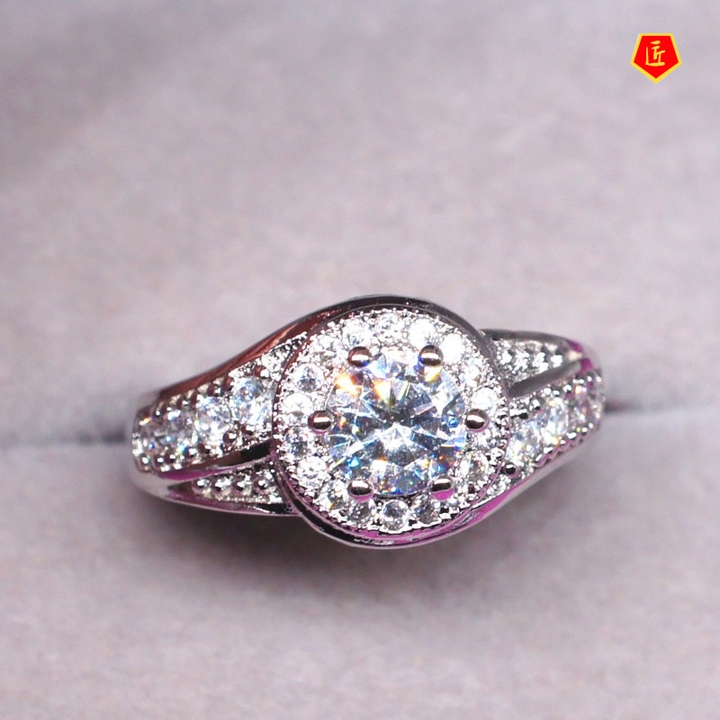 [Ready Stock]925 Silver Ring Full Diamond Spring Shape Creative Fashion