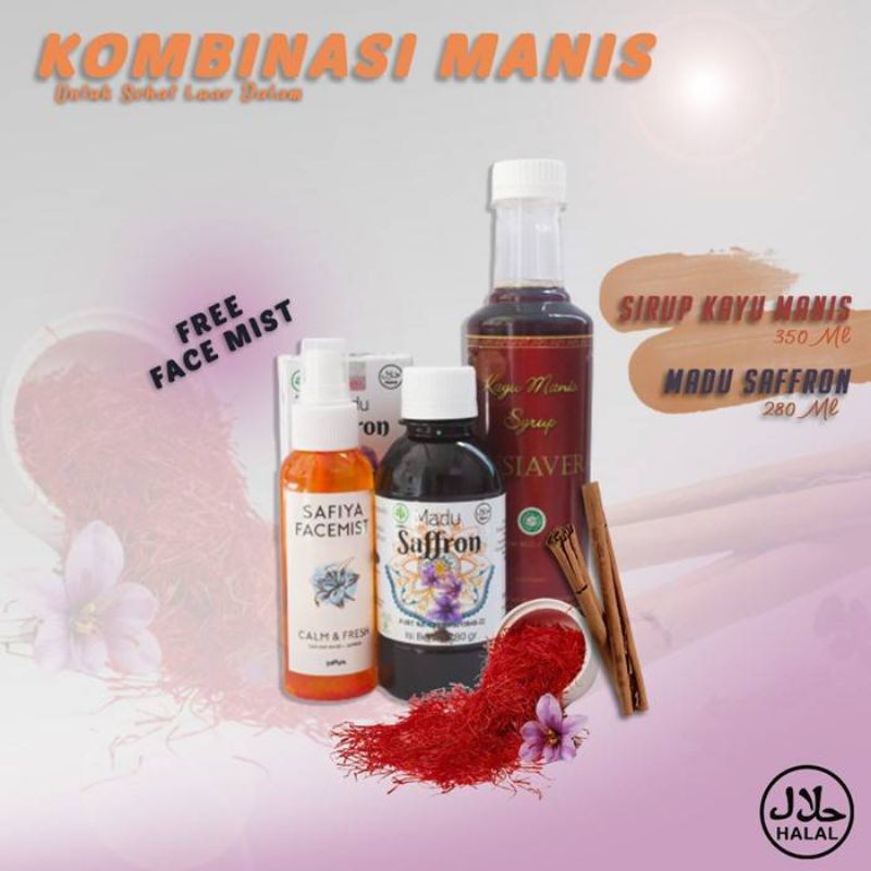 

DSM healthy - sirup kayu manis dan madu saffron gratis facemist saffron 1000gram merah.