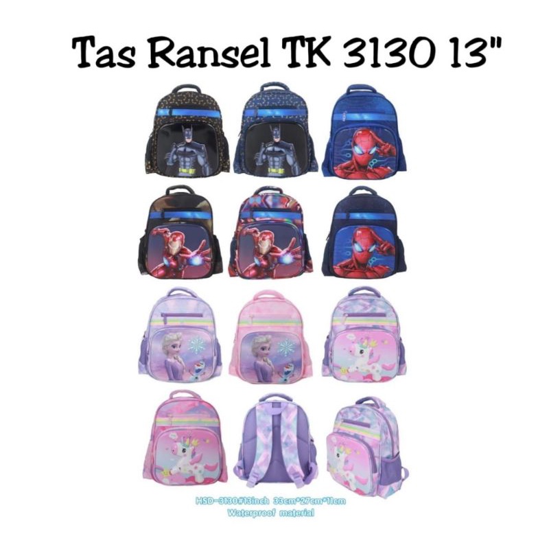 tas ransel timbul karakter ukuran TK (HSD-3130)