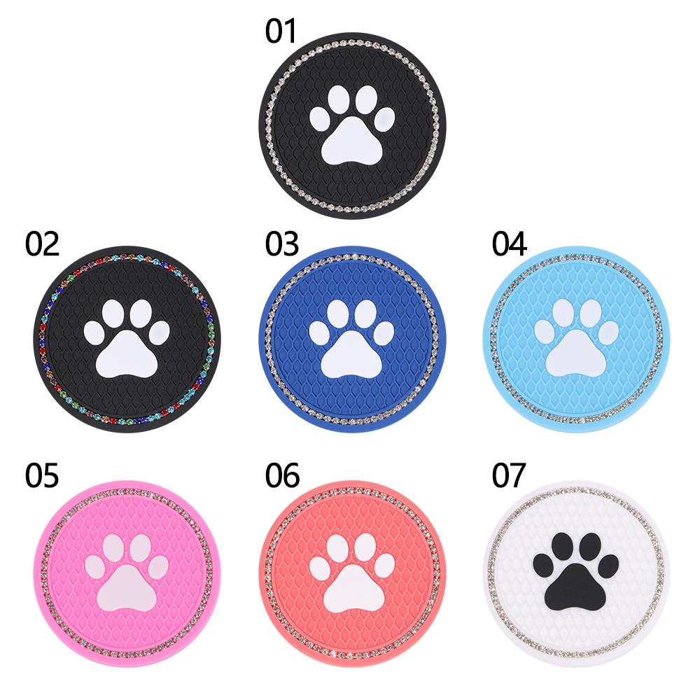 Tatakan Gelas Mobil Nanas Rhinestone Dog Paw Crystal Anti Slip Mats