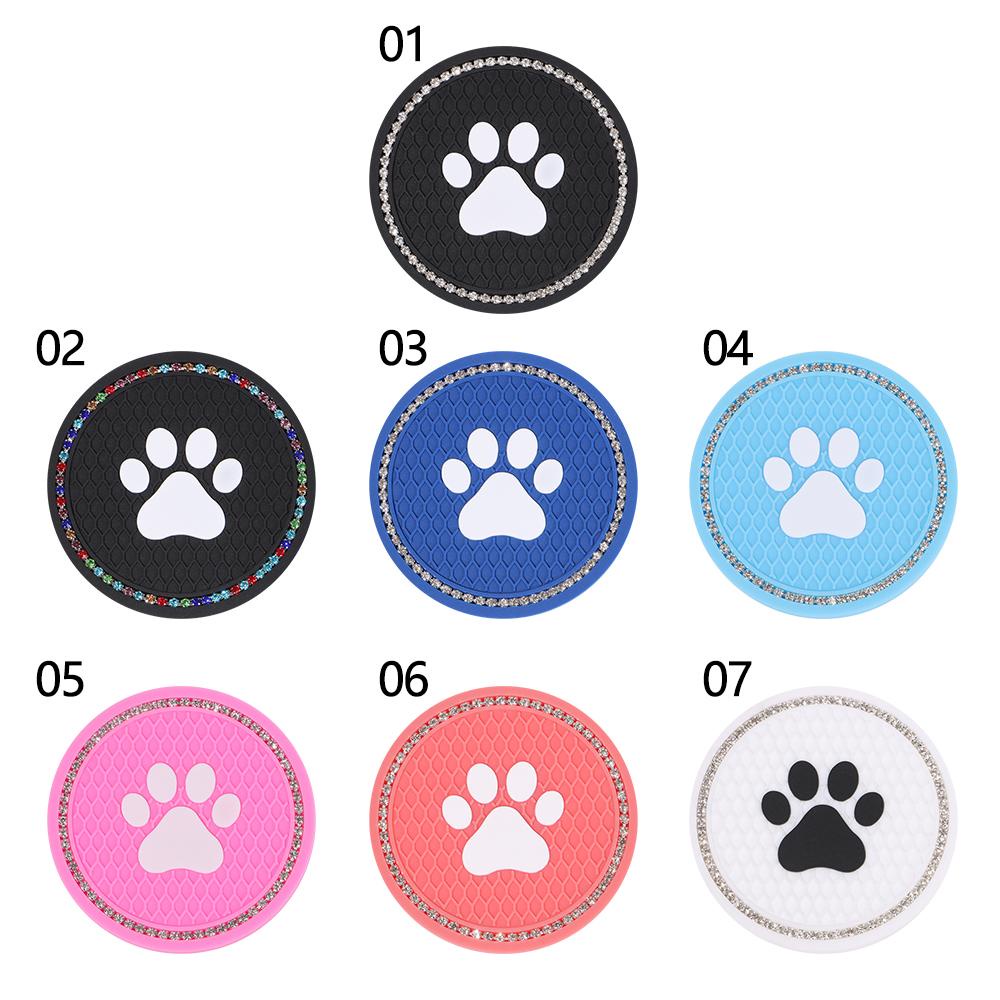 Populer Tatakan Gelas Mobil Rhinestone Bling Crystal Anti Slip Mats