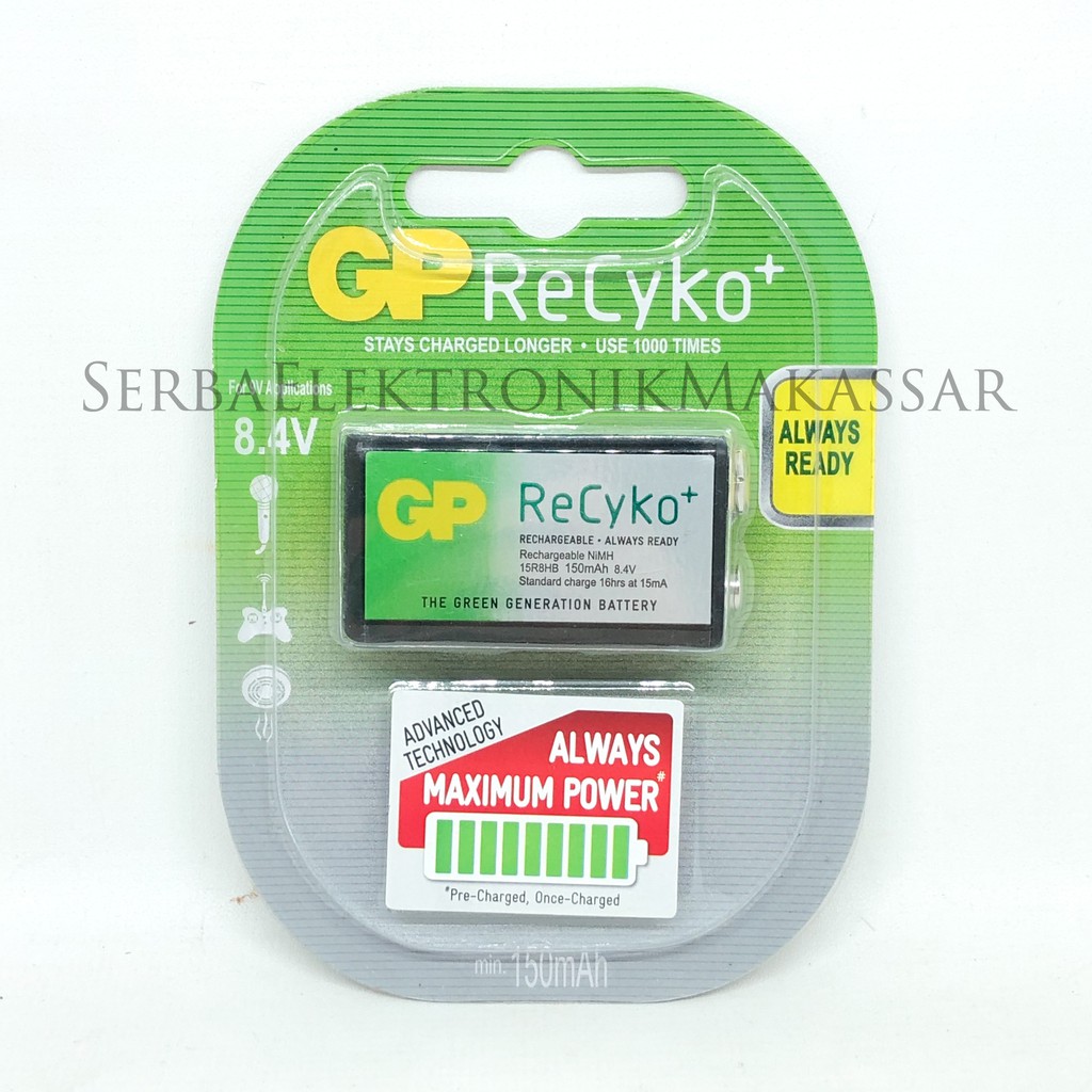 Gosend Grab Only Baterai Cas Batt Charge GP AA 1000mAh / AAA 950mAh / Kotak 8,4V 150mAh Recyko