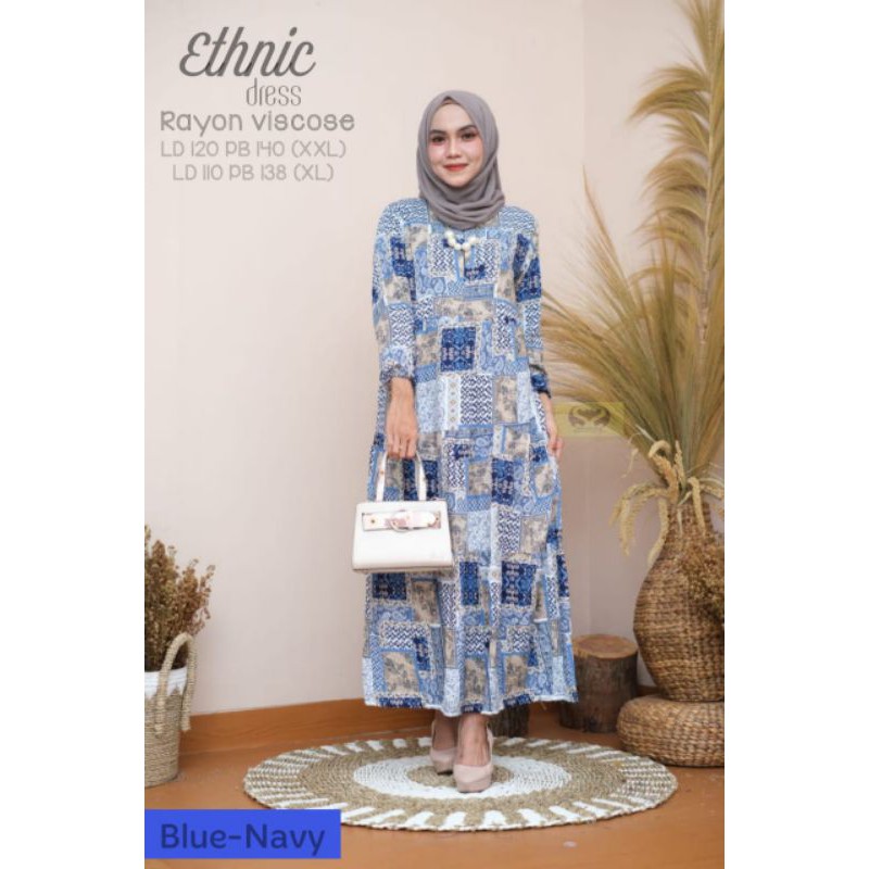 PROMO HOMEYDRESS/MAXIDRESS/GAMIS ETHNIC RAYON VISCOSE JUMBO LD 110&amp;120