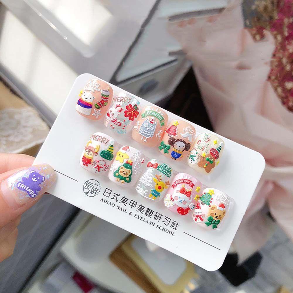 Mxbeauty Christmas Nail Art Relief 5D Decal Elk Pohon Natal Christmas Day DIY Dekorasi Kuku