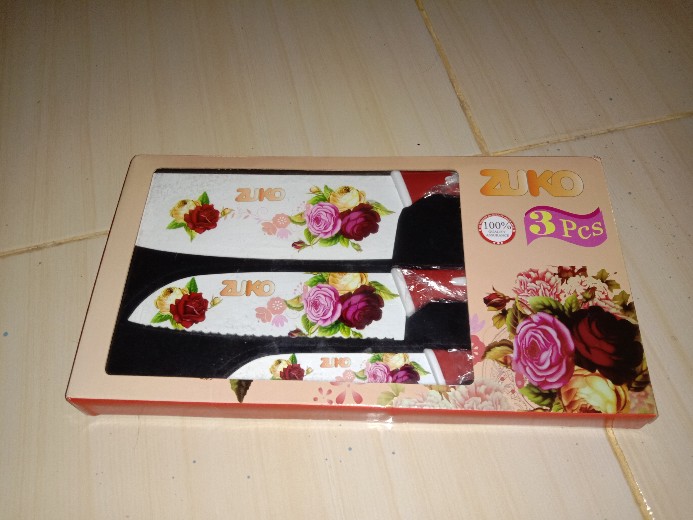 Knife Set - Pisau Set Motif Bunga 3 Pcs