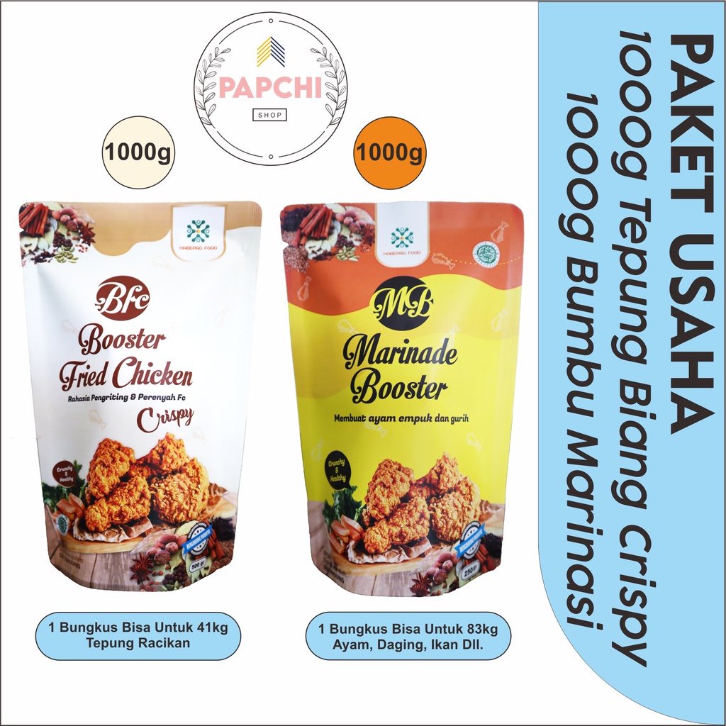 

Tepung Krispi ‐ Tepung Krispy - Tepung Crispy - Tepung Kentucky - Tepung Biang Fried Chicken - Tepung Bumbu Kentucky - PAKET HEMAT - BOOSTER FRIED CHIKEN 1000 gram / 1kg dan MARINADE BOOSTER 1000 gram / 1Kg - Tepung Biang Kentucky - TEPUNG KFC - BFC