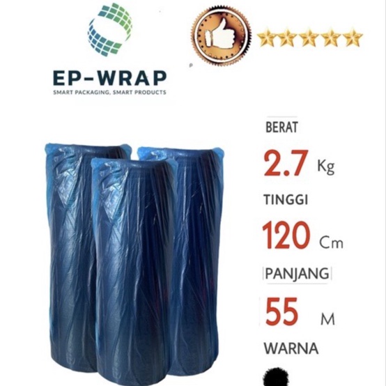 

Bubble Wrap Roll EP-WRAP Hitam 125cm x 50m berat 2.7kg Tebal Murah Berkualitas