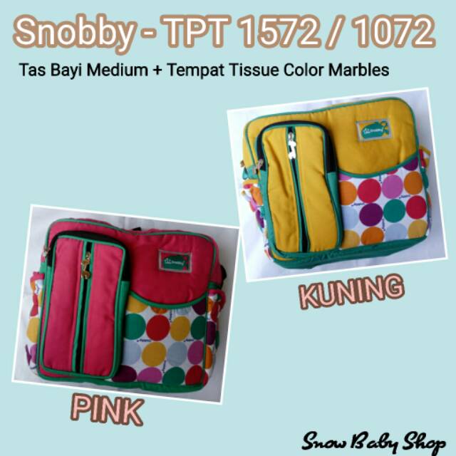 Snobby TPT 1572 / 1072 Tas Bayi Medium + Tempat Tissue Color Marbles / Diaper Bag