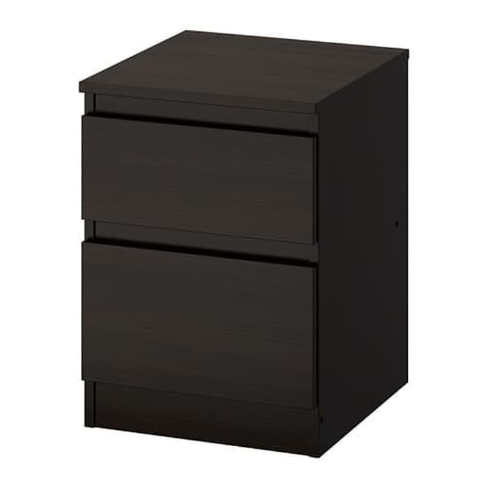 IKEA KULLEN Nakas/Lemari 2 Laci 35x49 Cm, Hitam Cokelat