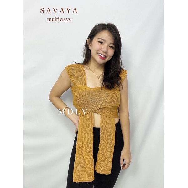 MDLV ~ Savaya Multiways Rajut Atasan Rajut Kemben Universal Multi Style Fashion Wanita