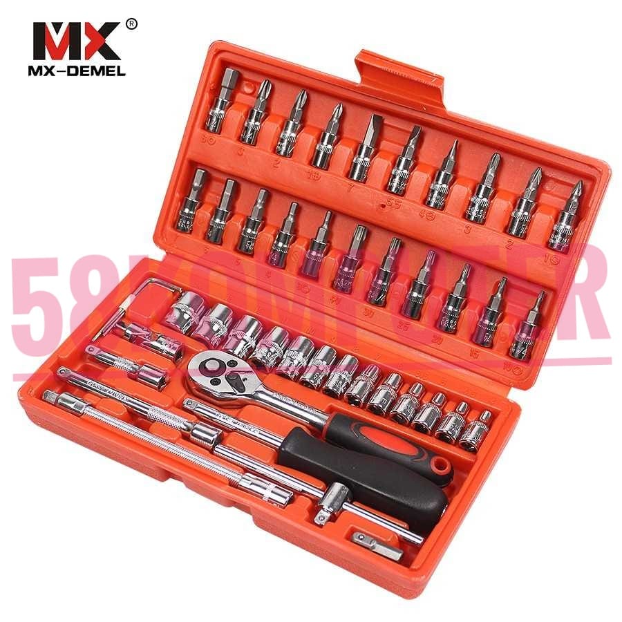 Kit Alat Perbaikan Profesional mobi 46 in 1 OBENG SET KUNCI PAS MOBIL