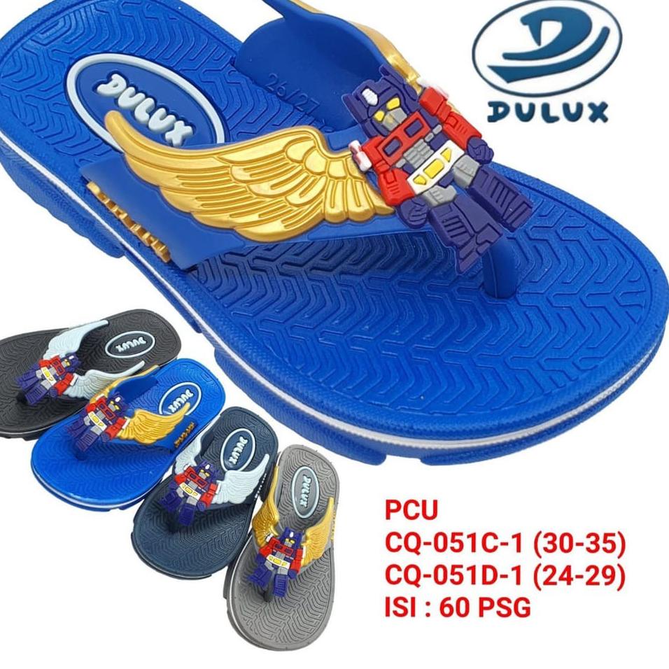 (STOK TERBARU) Sandal jepit Anak L-Laki Karakter Robot/sandal dulux CQ 051 Ukuran 24-35 sandal berma