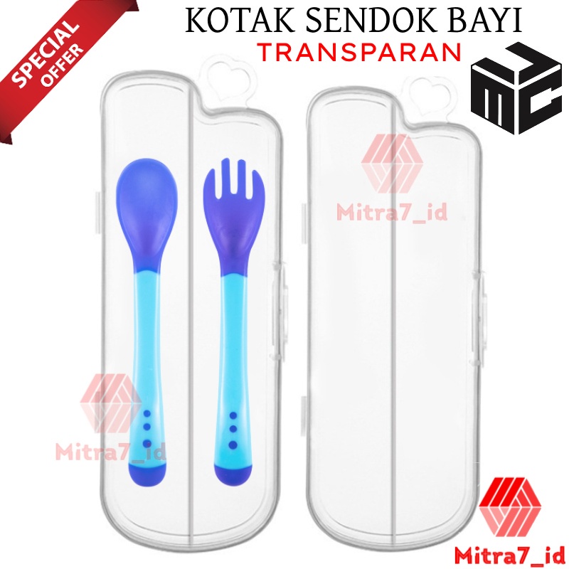 [M7] KOTAK SENDOK MAKAN BAYI SILIKON WARNA TRANSPARAN / KOTAK SENDOK BAYI / TEMPAT PENYIMPANAN SENDOK BAYI / SPOON BOX