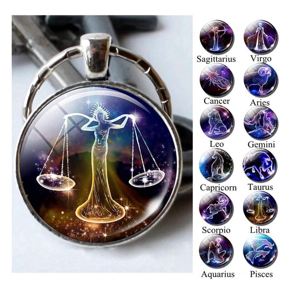 Suyo Constellation Keychain Fashion Celestial Keyring Hadiah Ulang Tahun Terbaik Leo Libra Scorpio Sagitarius