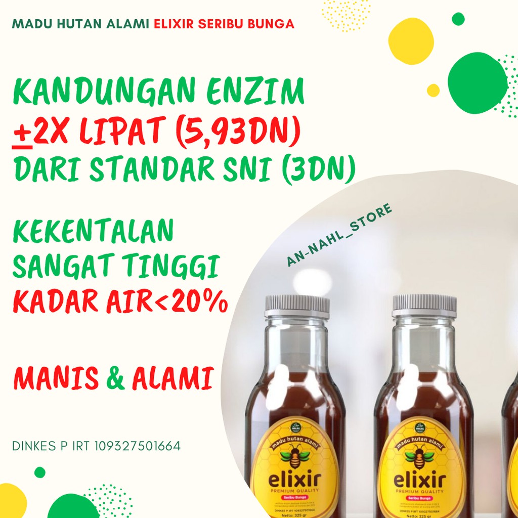 

Madu Elixir Seribu Bunga 325gr , Kualitas Enzim di atas SNI 01-3545-1994