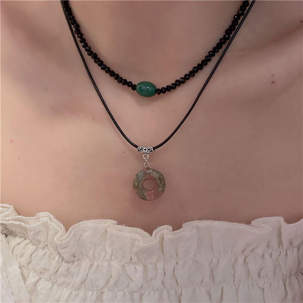 Mxbeauty Kalung Keren Kepribadian Manis Cincin Perempuan Manik Choker Gadis Wanita Rantai Klavikula