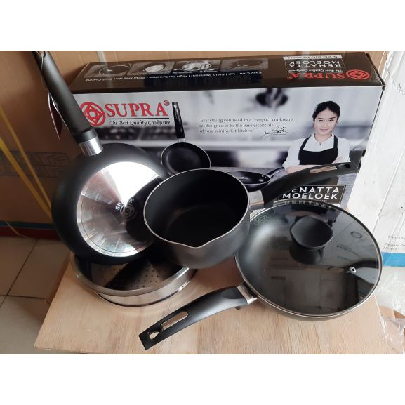 Supra Panci Renata 5pcs BLACK SERIES / Panci SUPRA 5pcs ALU BLACK