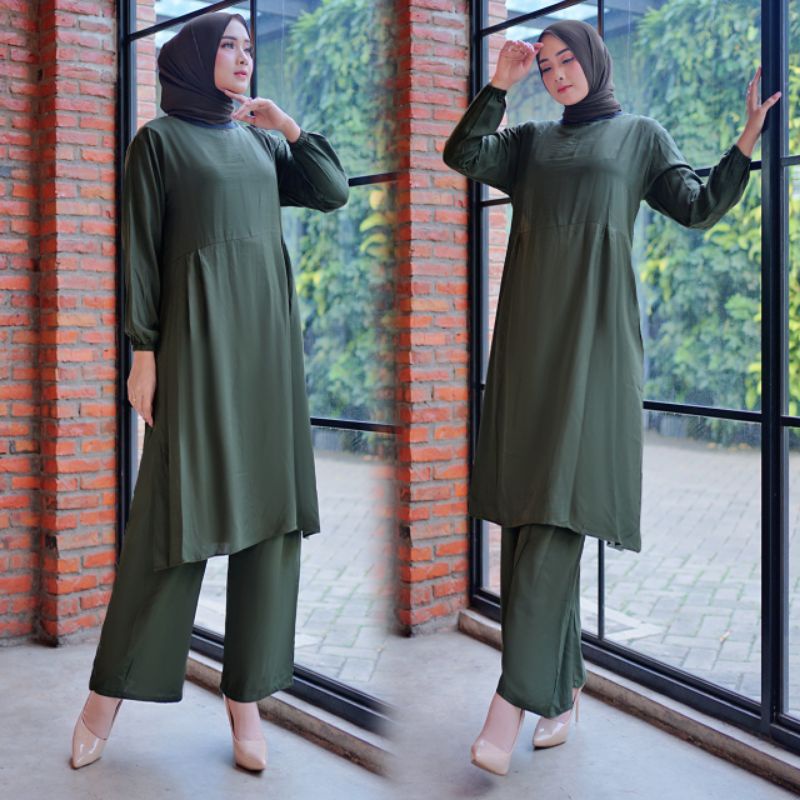 STELAN WANITA - setelan wanita - fashion muslim- baju wanita - tunik - atasan wanita - SOKA SET