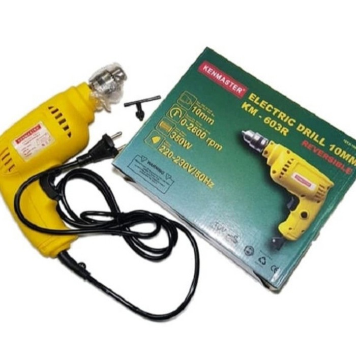 KENMASTER BOR Listrik 10MM KM-603R/Electric Drill KM-603R/Bor Tangan Bolak Balik Reversible