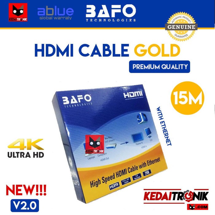 Jual Original Kabel Hdmi Bafo M Cable Ethernet Gold New V K Meter Ori Indonesia