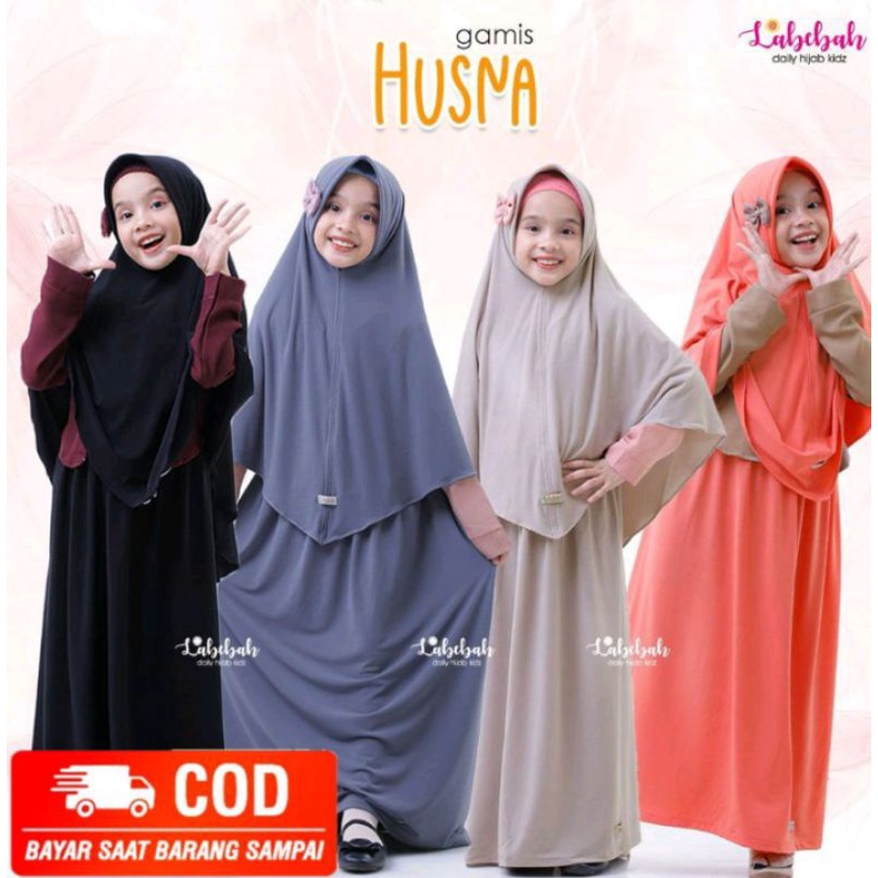 GAMIS DRESS BAJU MUSLIM POLOS MODEL KERUDUNG SYARI HUSNA LABEBAH GAMIS ANAK PEREMPUAN MURAH TERBARU 