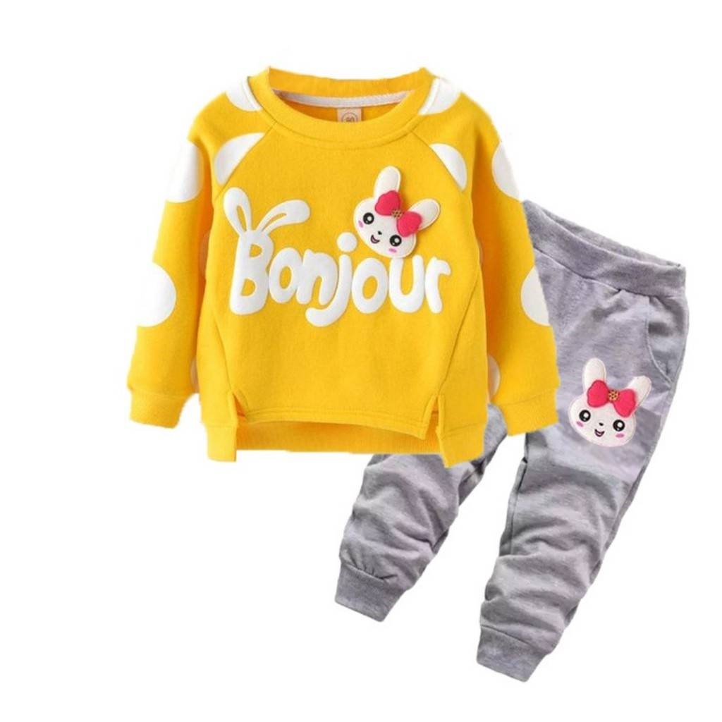 BO - SETELAN SWEATER BONJOUR / FASHION ANAK -ANAK PEREMPUAN /PAKAIAN ANAK / SETELAN ANAK