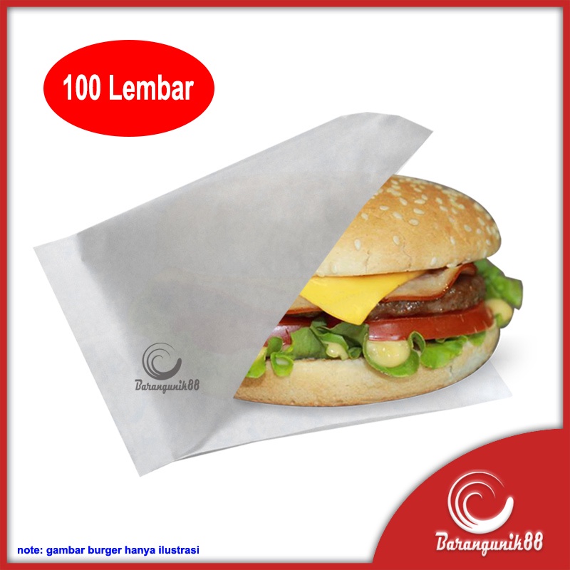 [100 lbr] Kertas Burger Laminasi 10x10 12.5x12.5 15x15 Kertas Bungkus Burger / Burger Wrap Donut