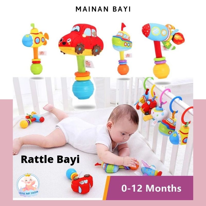 Mainan Rattle Bayi Anak Lucu Model Transportasi