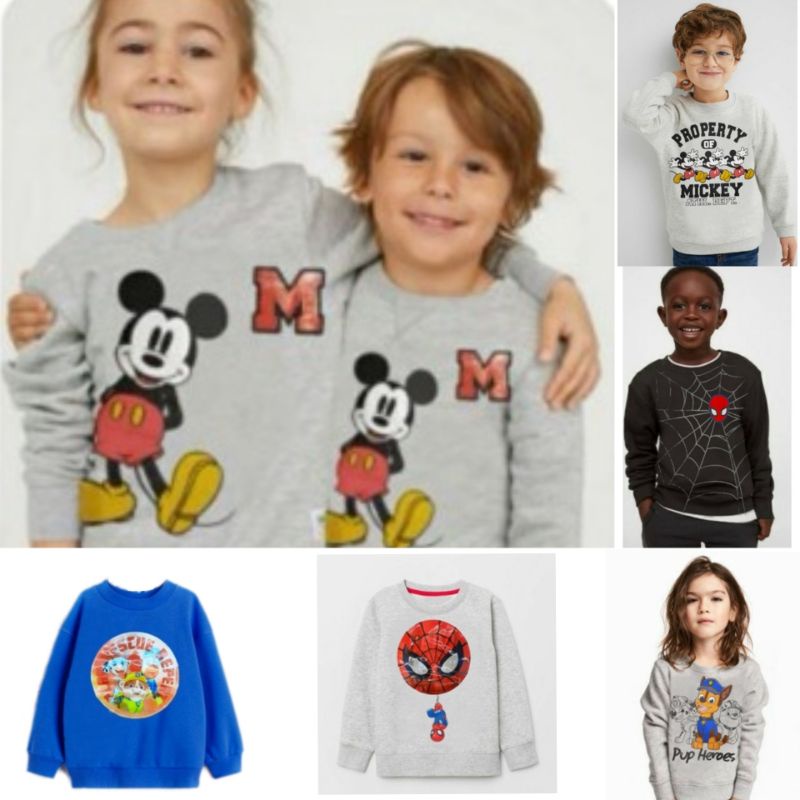 Disney & Nickelodeon Sweater / Sweatshirt anak laki-laki dan perempuan part1 (3-7Y)