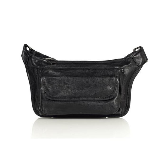 ✅ MURAH WAISTBAG PRIA DISTRO✅ FULLHARDY - WAIST BAG KULIT BEYOND SK 9116 PU - HITAM EKONOMIS