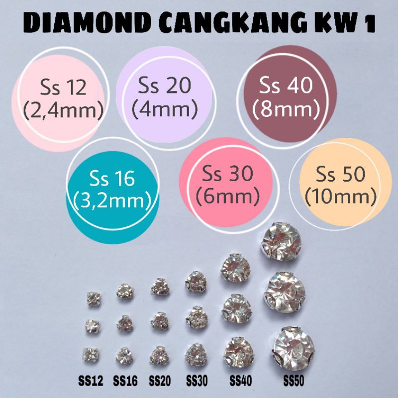 PERMATA/DIAMOND CANGKANG KW 1 PELANGI BAHAN CRAFT*23D*