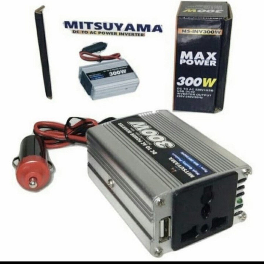 COD Power Inverter 300 Watt Mitsuyama MS INV-300W DC To AC USB 5V / INVERTER  MITUYAMA 300 WATT MS-300W