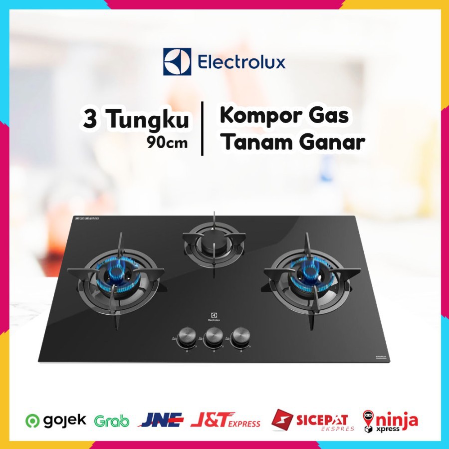 Kompor Gas Tanam Kaca 3 Tungku Electrolux EHG9330BE