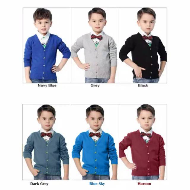 CARDIGAN ANAK COWOK LEHER V WESLEY/V NECK BOY