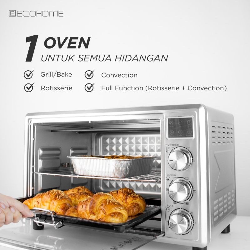 Ecohome Electric Oven Platinum EOP888S-LED FREE LOYANG 3 pcs Digital Display Oven List